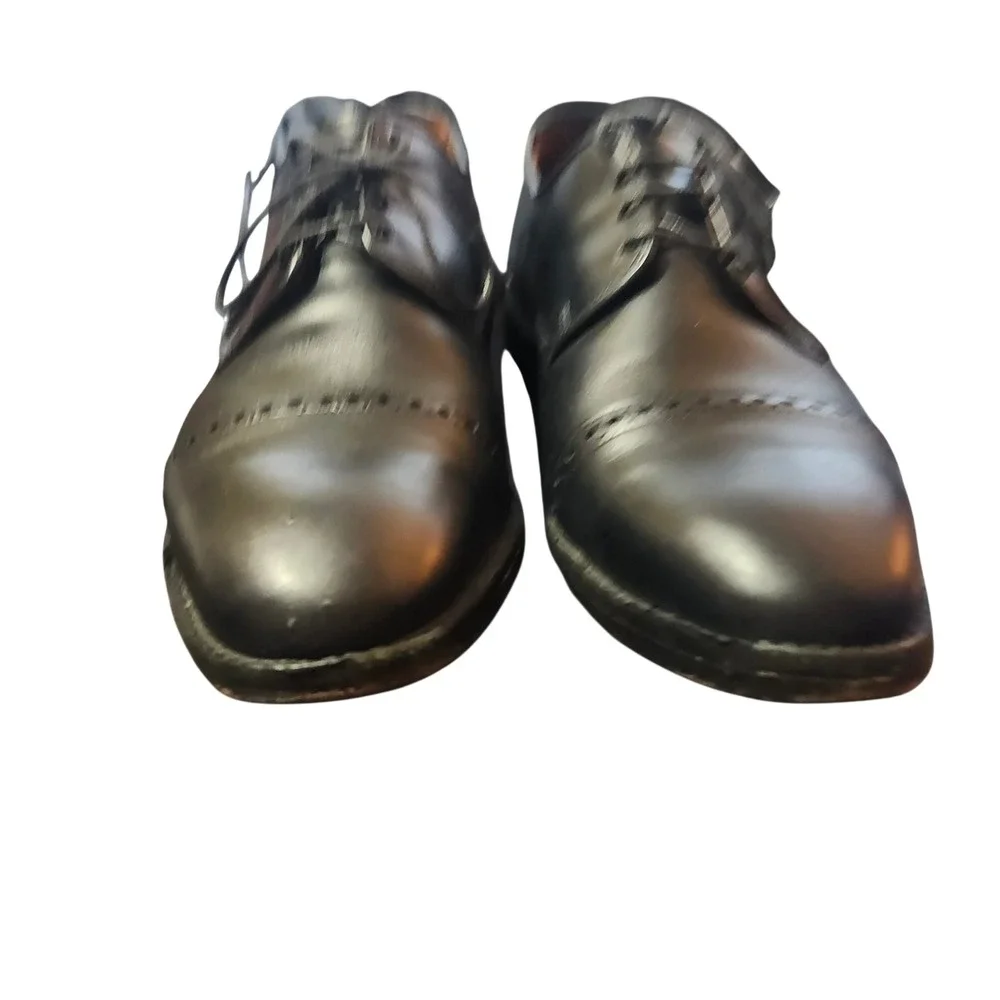 Allen Edmonds Fifth Avenue Mens 8 D Black Leather Cap Toe Oxford Shoes Dress